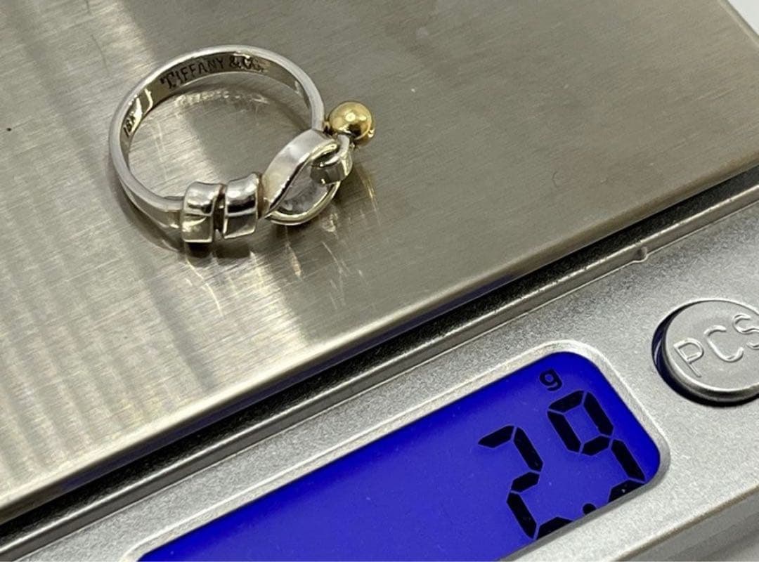 c888 ティファニー　フック&アイ　リング　K18 750/925 約7.5号