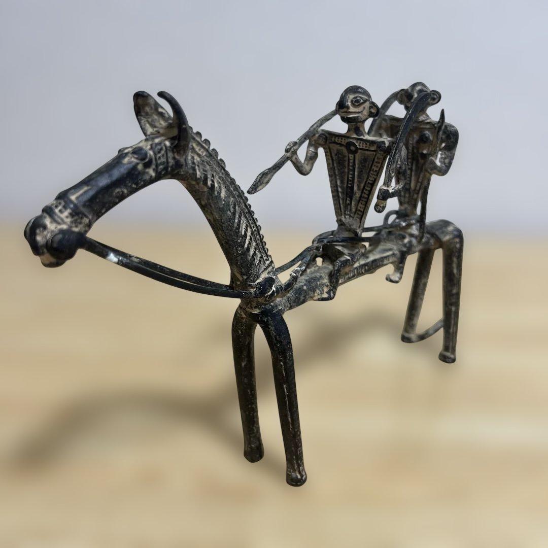 アフリカ工芸品　『馬と戦士たち』　アンティーク　1900年代初頭　干支