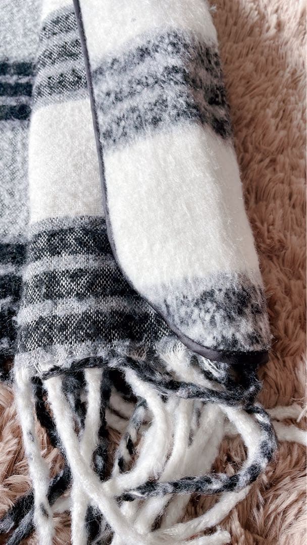 ZARA チェック柄コート　アウター　レディース　ホワイト