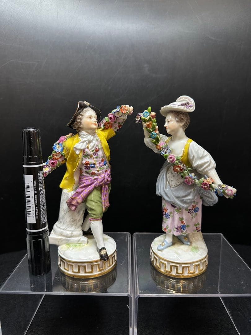 マイセン　ガーデナーの恋人たち　高さ17cm トエカ　東ゆ7-0317⭐︎2F