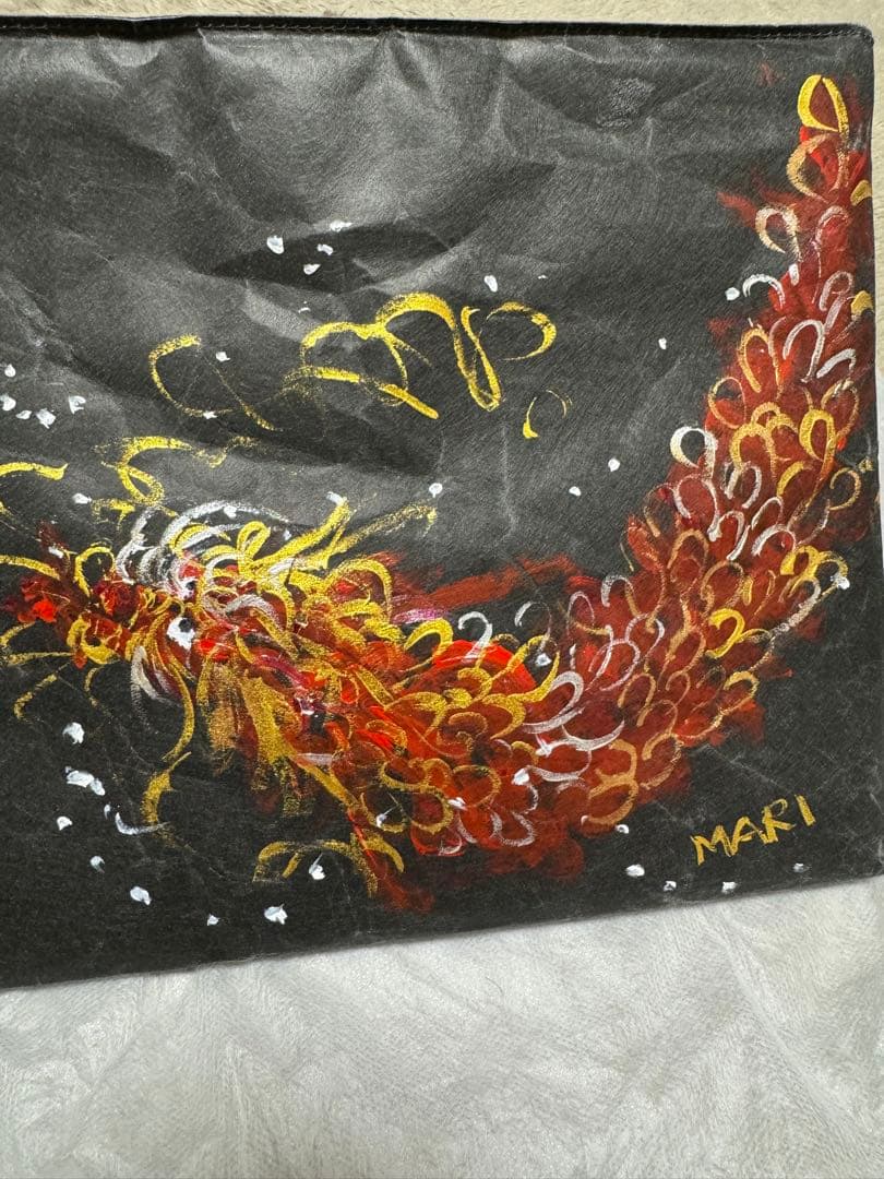 新品タグ付き龍神様　手描き　直筆　タブレットケース　にしむらまりさん