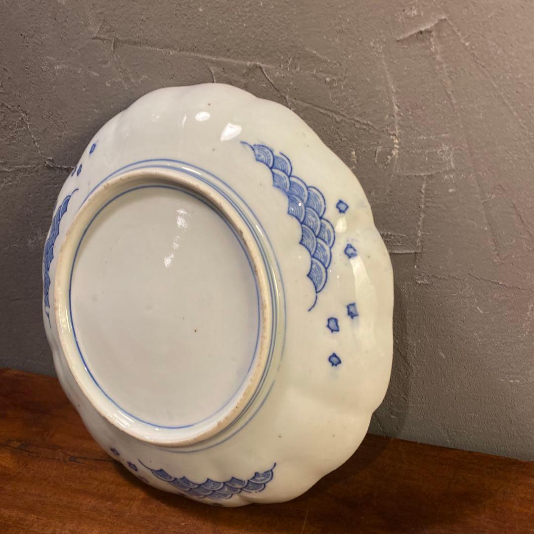 明治 骨董印判皿 22cm 九州地図柄 鉄道路線図 コレクション 稀少