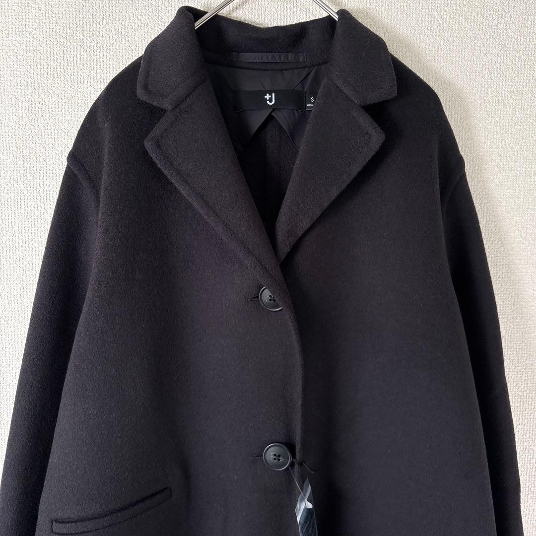 新品✨ユニクロ +J カシミヤブレンドチェスターコート ダークグレー S〜M相当
