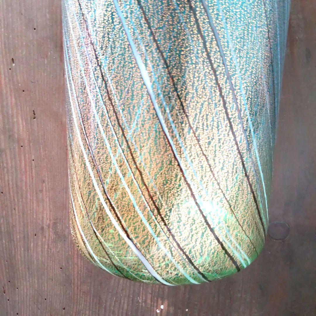 深海の輝き　工芸硝子　花びん　ガラスアート　金箔入りフラワーベース