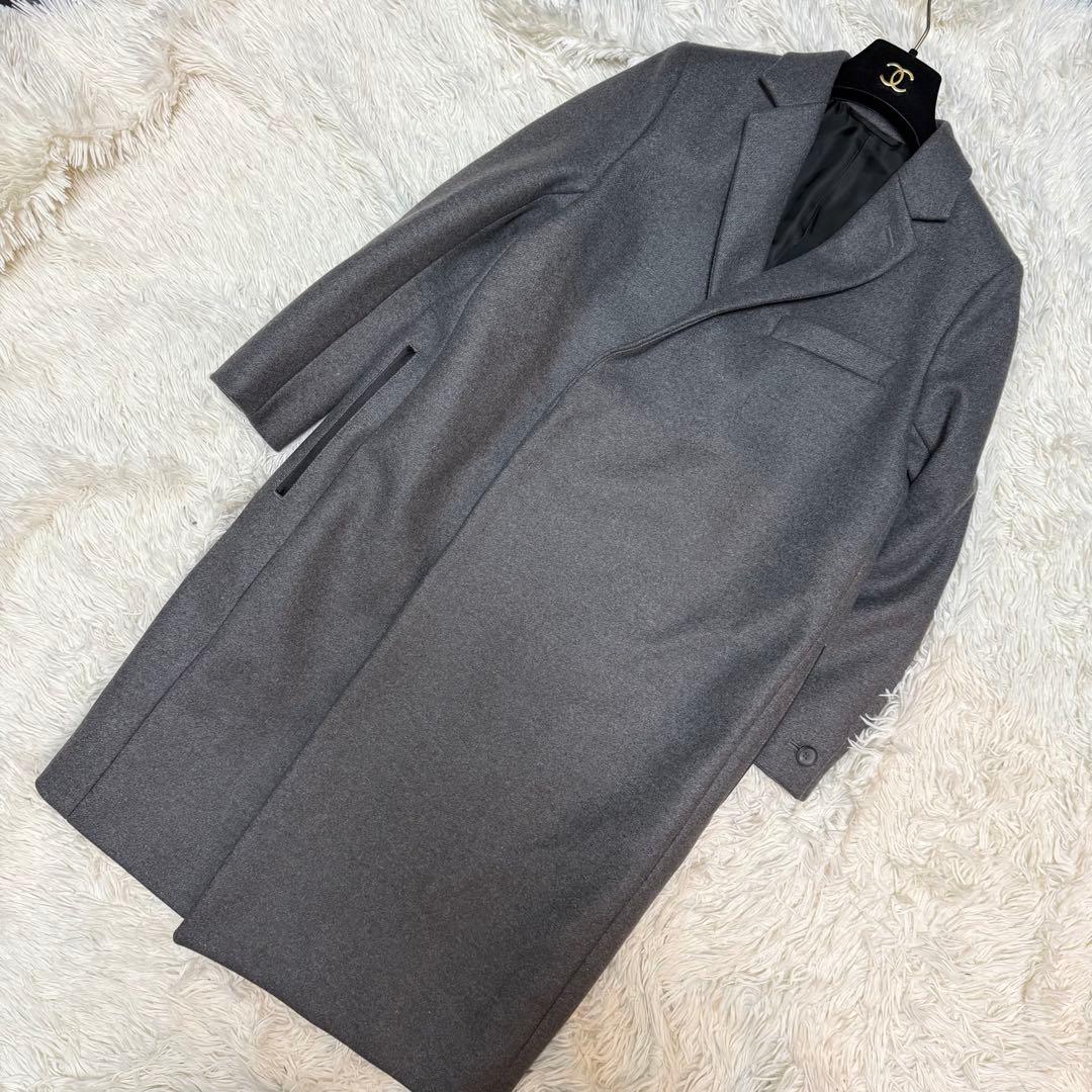 美品　ザリラクス　メルトンチェスターコート　グレー　38サイズ