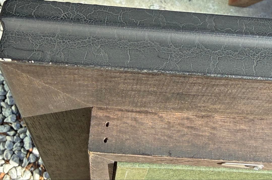 6Pサイズ アンティーク調黒い装飾的な額縁 前面ガラス＆黄色袋＆供箱付き1/6