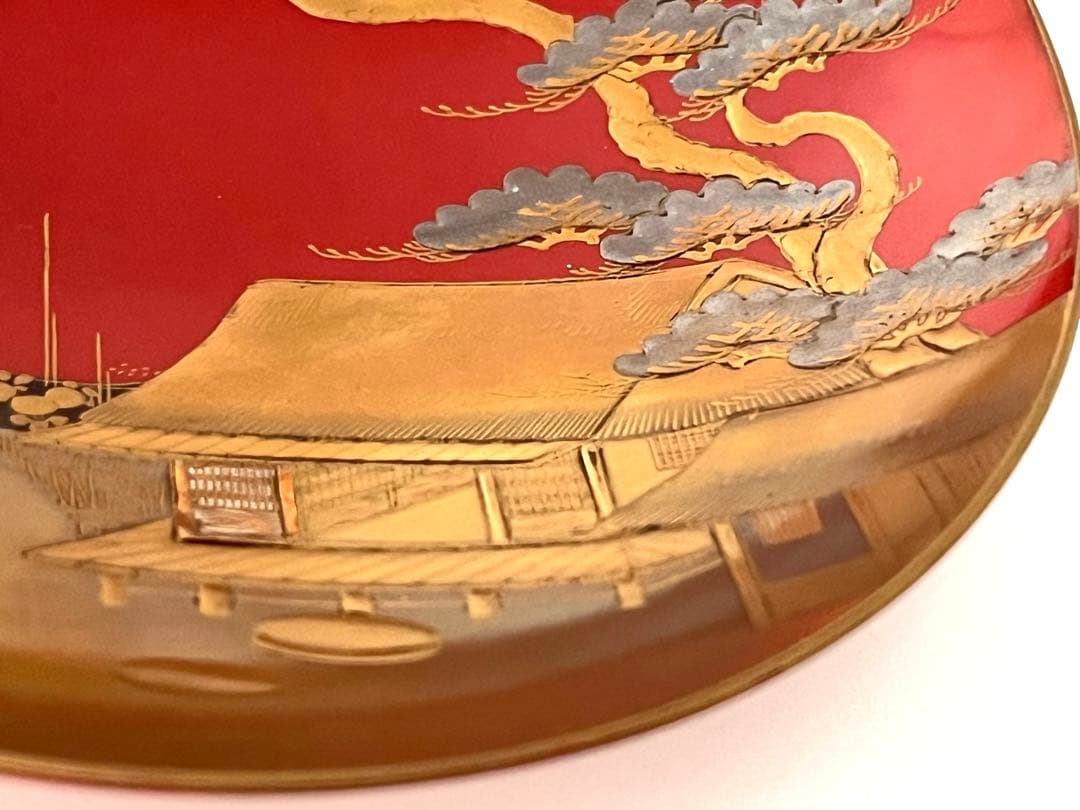 盃 蒔絵 金銀 螺鈿 漆器 三ツ組盃 古満 箱入り 時代 極稀少