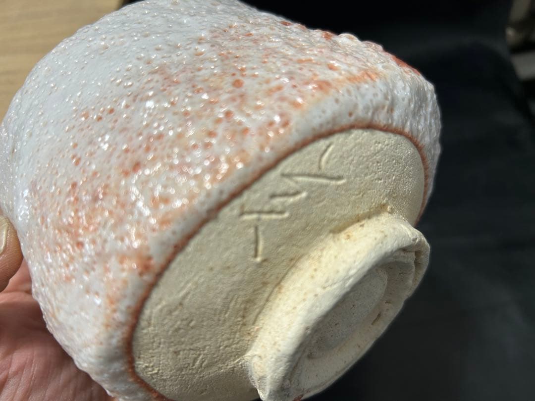 究極の美◾️蔵から桐箱に入った美しい蛇？が描かれた志野焼の抹茶茶碗が出て来ました