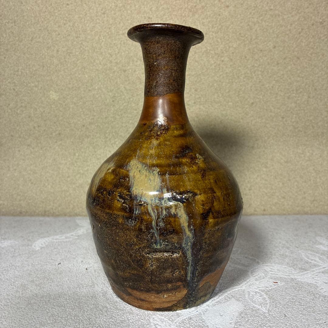 古唐津　輪線文大徳利　花瓶　発掘品　蒐集家放出品　桃山〜江戸初期　古美術　骨董