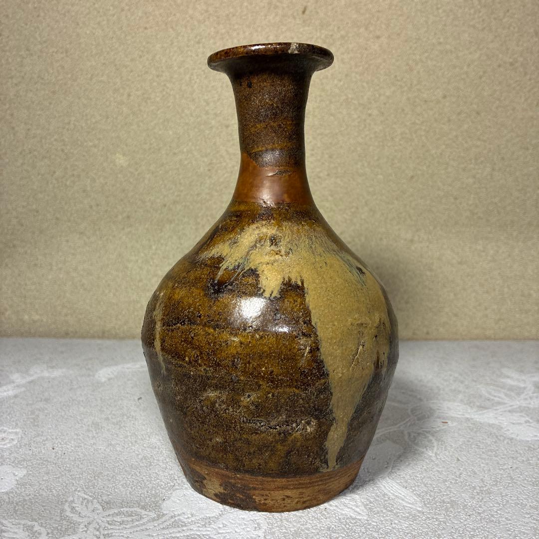 古唐津　輪線文大徳利　花瓶　発掘品　蒐集家放出品　桃山〜江戸初期　古美術　骨董