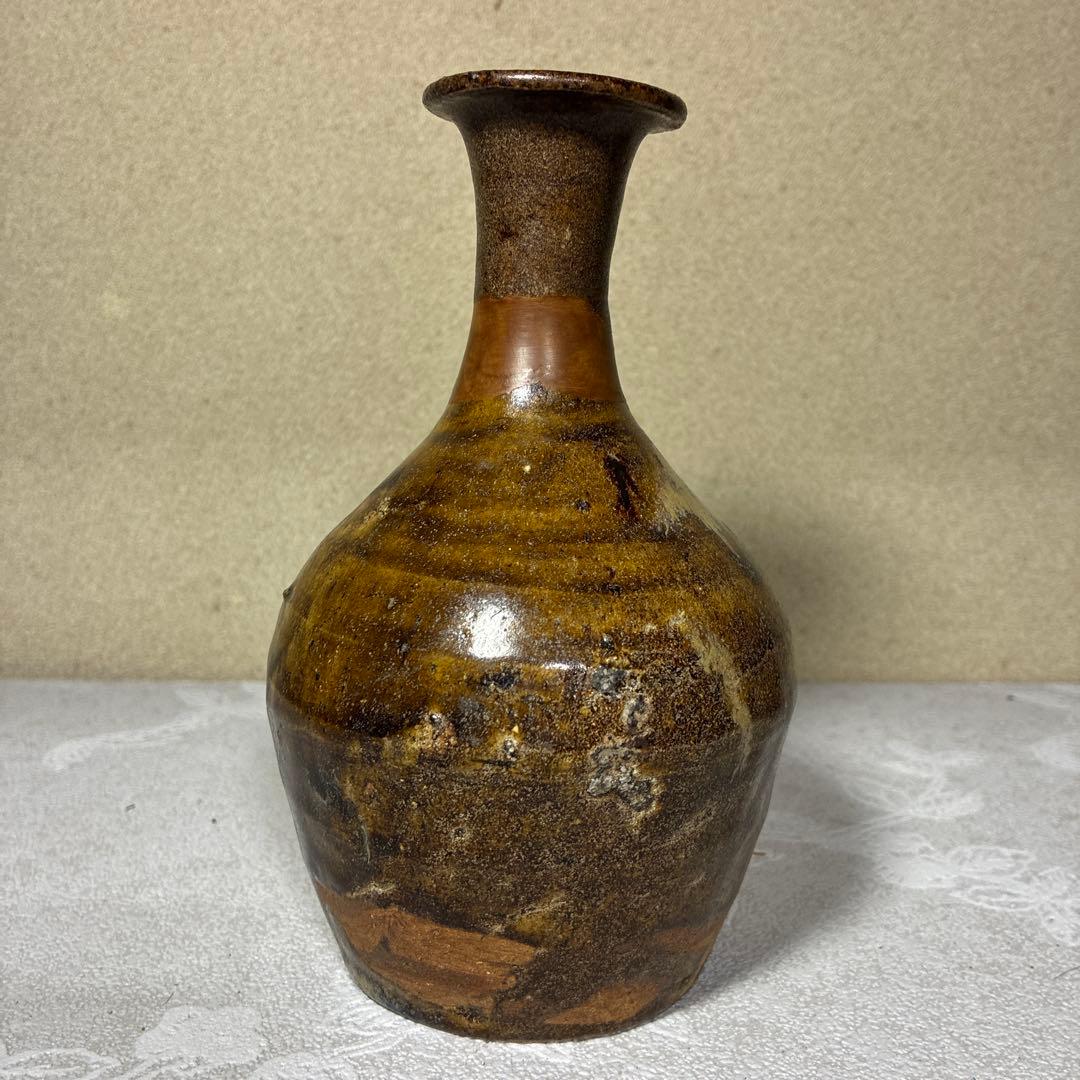 古唐津　輪線文大徳利　花瓶　発掘品　蒐集家放出品　桃山〜江戸初期　古美術　骨董