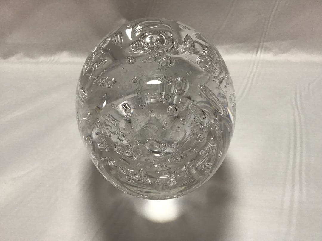 カガミクリスタル　各務満　花瓶　鮎