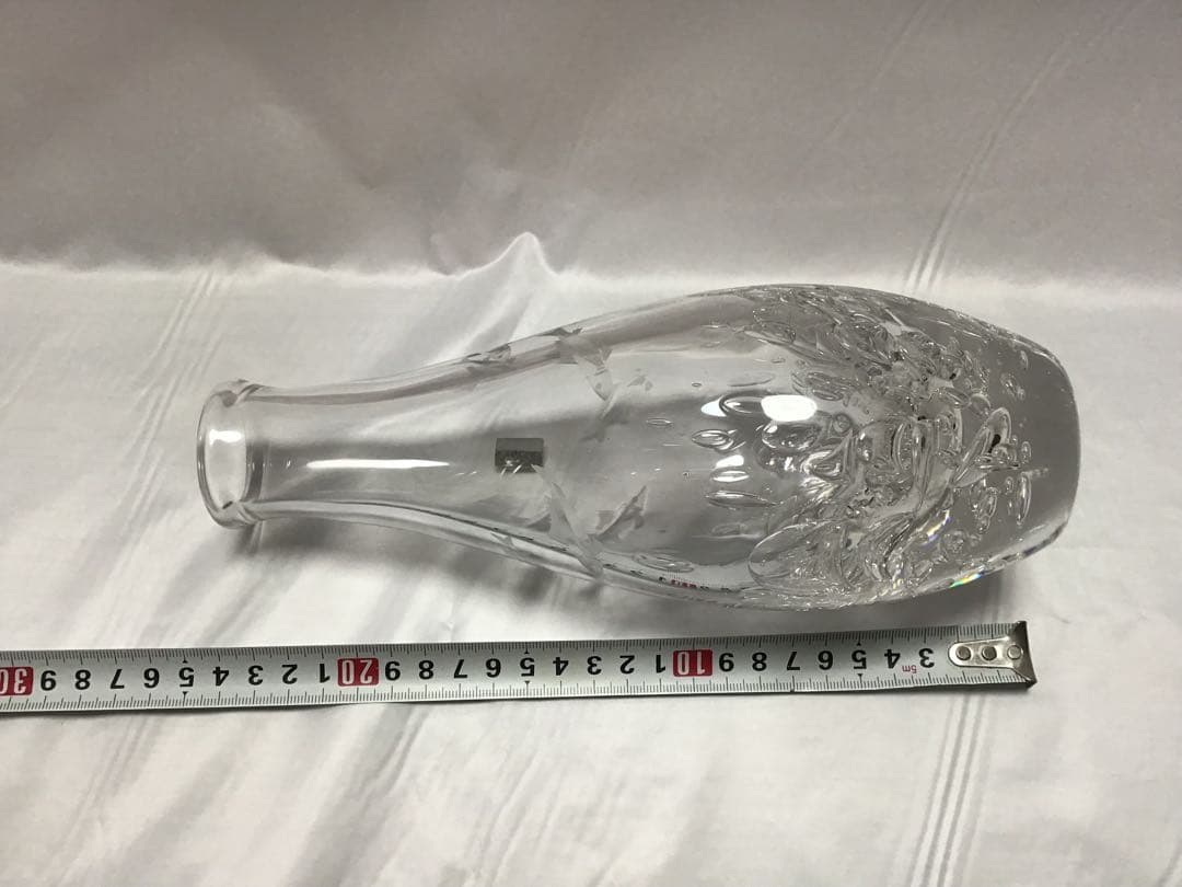 カガミクリスタル　各務満　花瓶　鮎