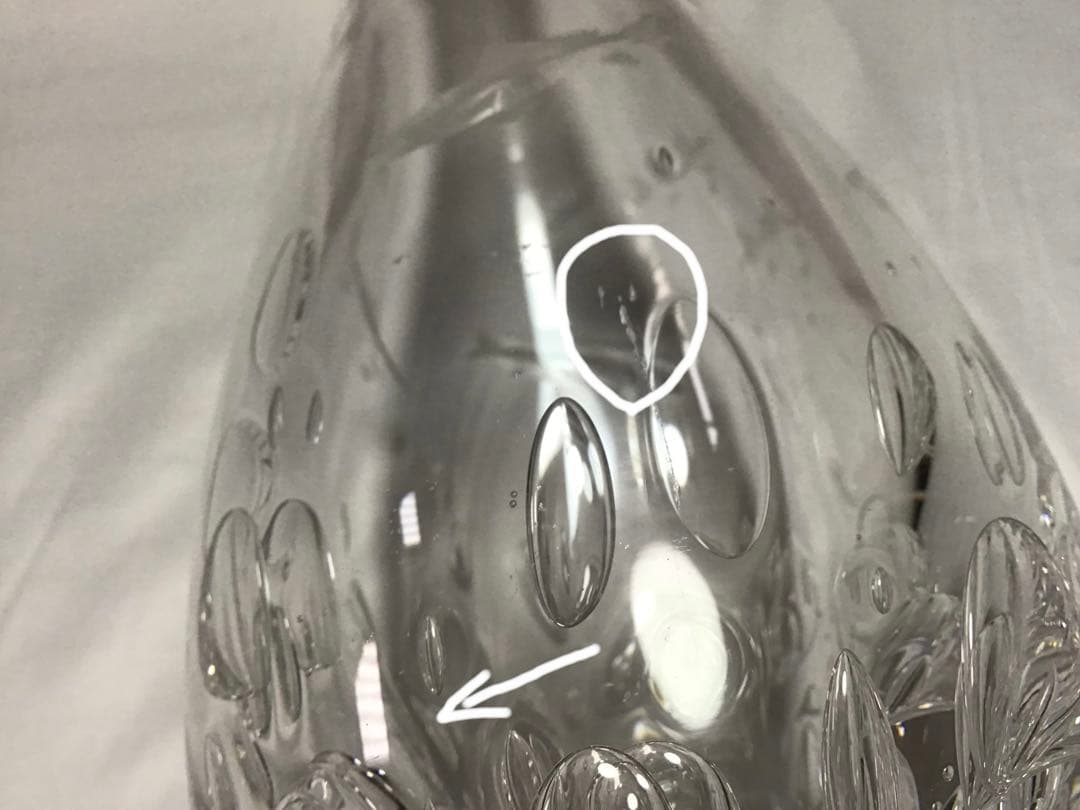 カガミクリスタル　各務満　花瓶　鮎