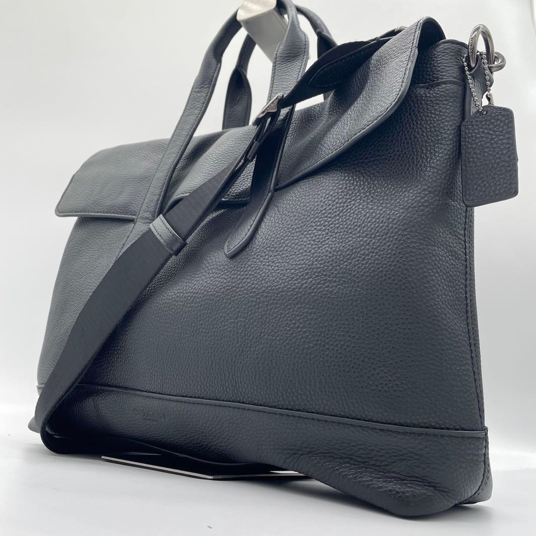 【極美品】コーチ　2way ビジネスバッグ　ハミルトン　レザー　黒　F75757