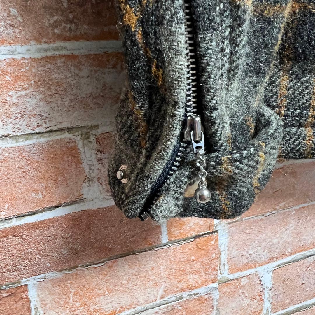 ローライダーxハリスツイード　シングルライダースツイードチェックジャケット