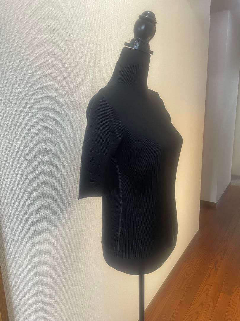 プリーツプリーズ　ミストハイネック定番　ブラック