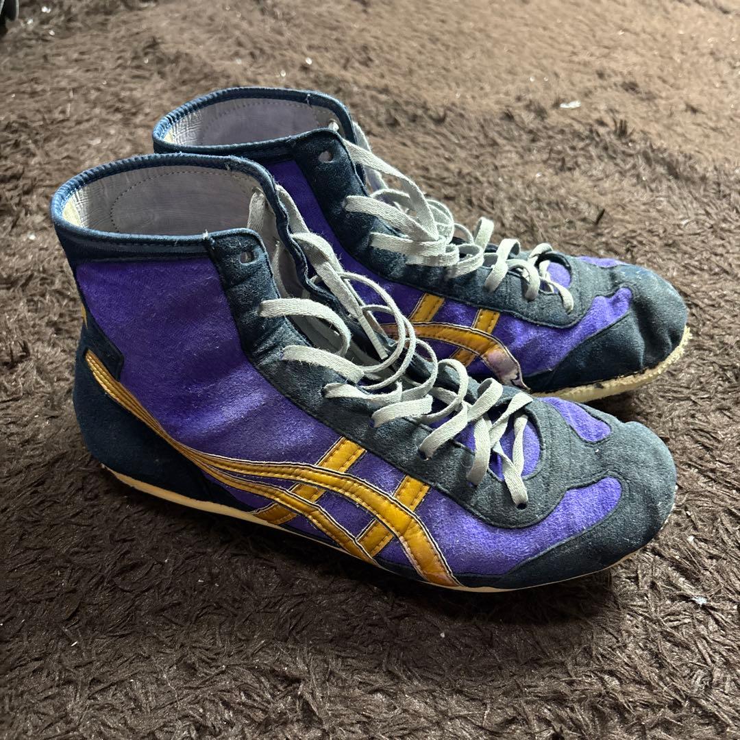 ASICS ボクシングシューズ 紫/金