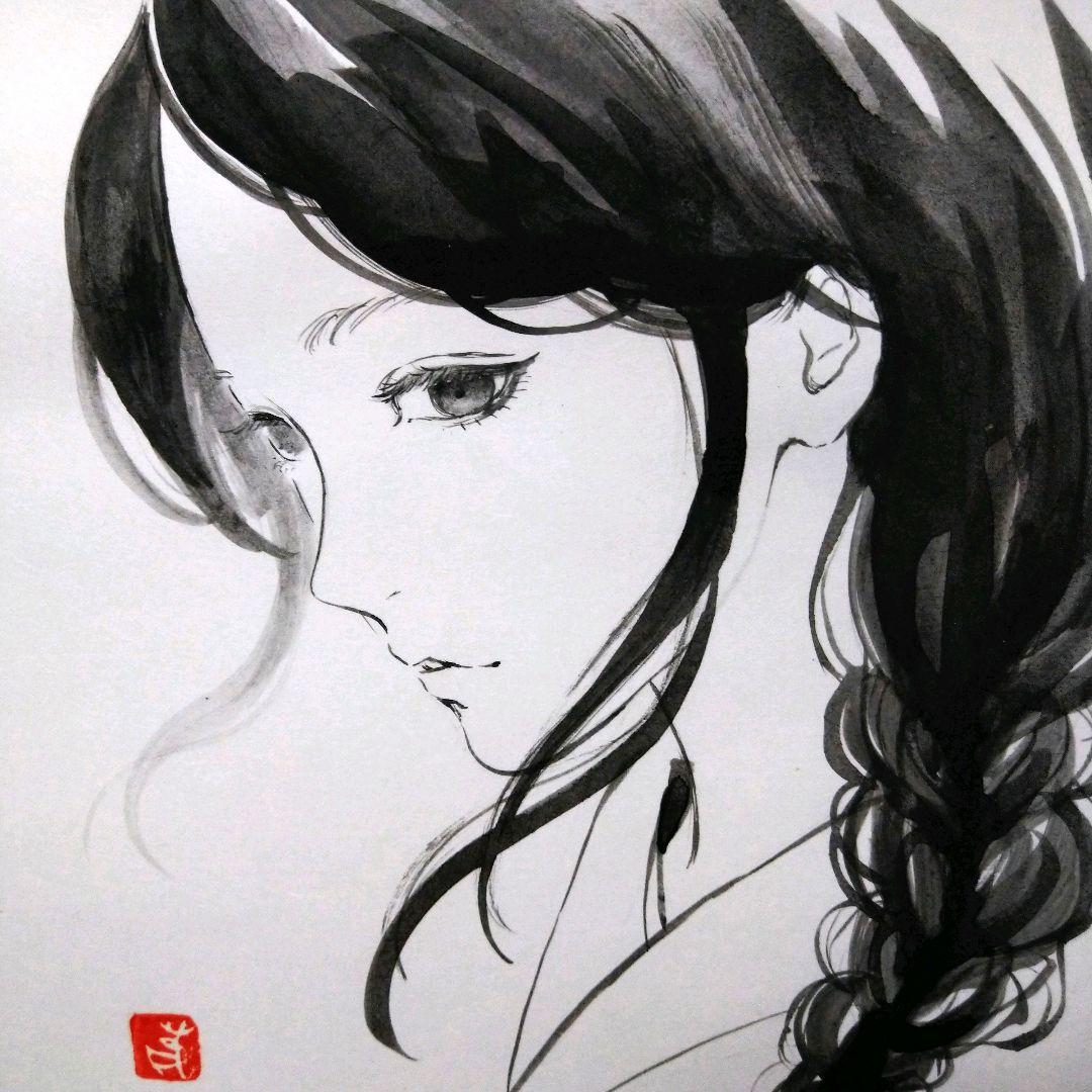 専用　絵画　墨絵　水墨画　ドローイング　和装　美人画　日本画