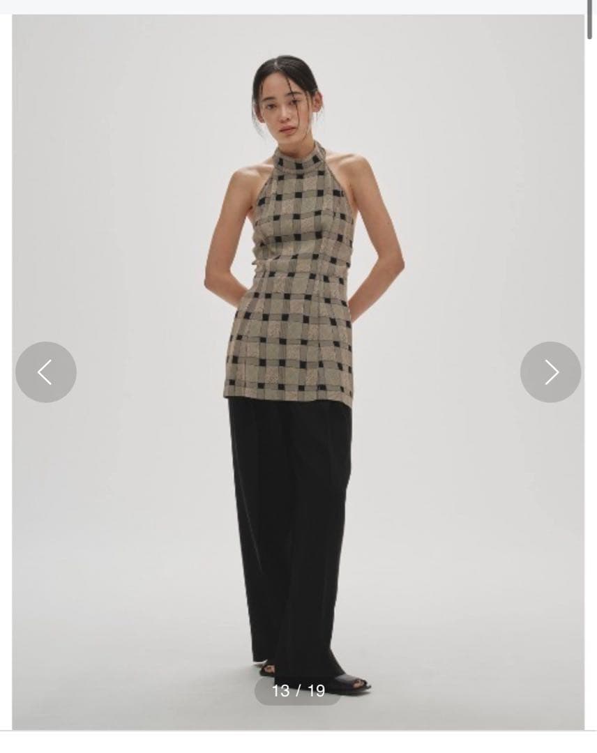 トップス TODAYFUL Halterneck Checkjacquard Tops