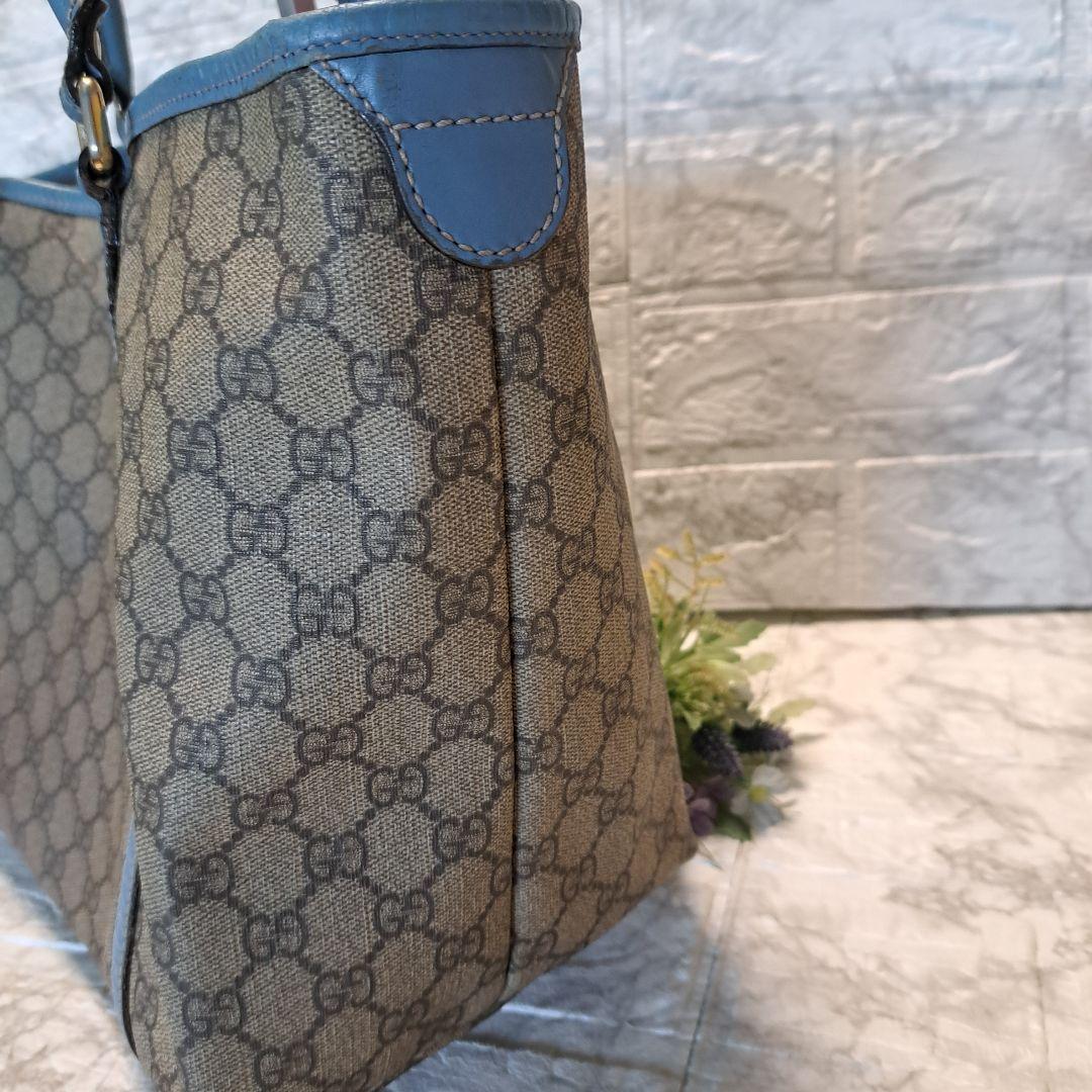 ✨️素敵✨️GUCCI GGスプリーム　PVC トートバッグ　ターコイズブルー