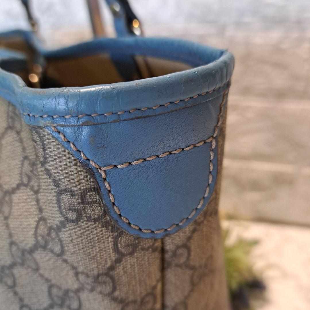 ✨️素敵✨️GUCCI GGスプリーム　PVC トートバッグ　ターコイズブルー