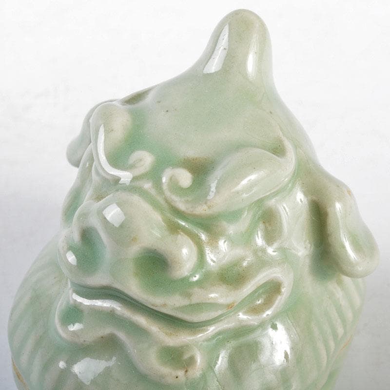 茶道具　青磁　獅子香合　時代箱付　V　R4534