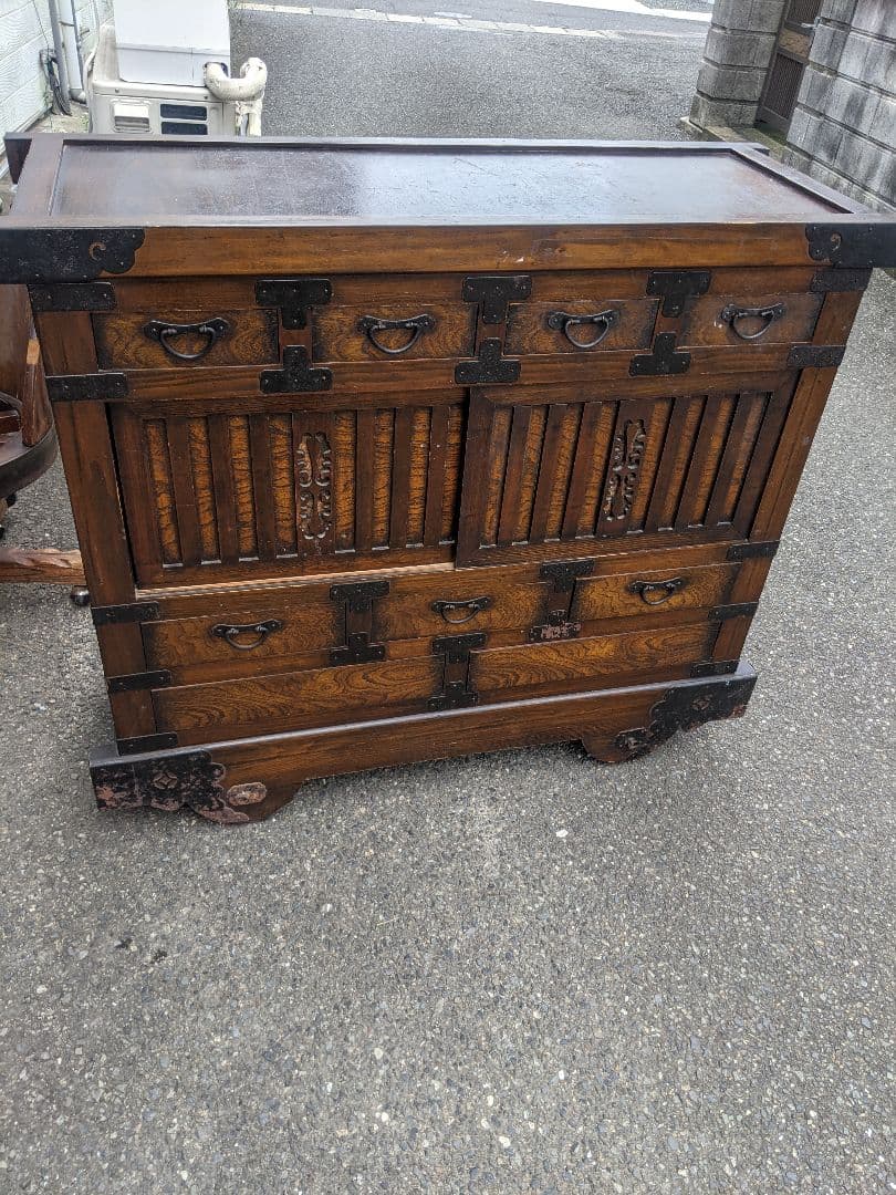 断捨離時代家具　時代箪笥　車箪笥 薬箪笥 和箪笥 アンティーク