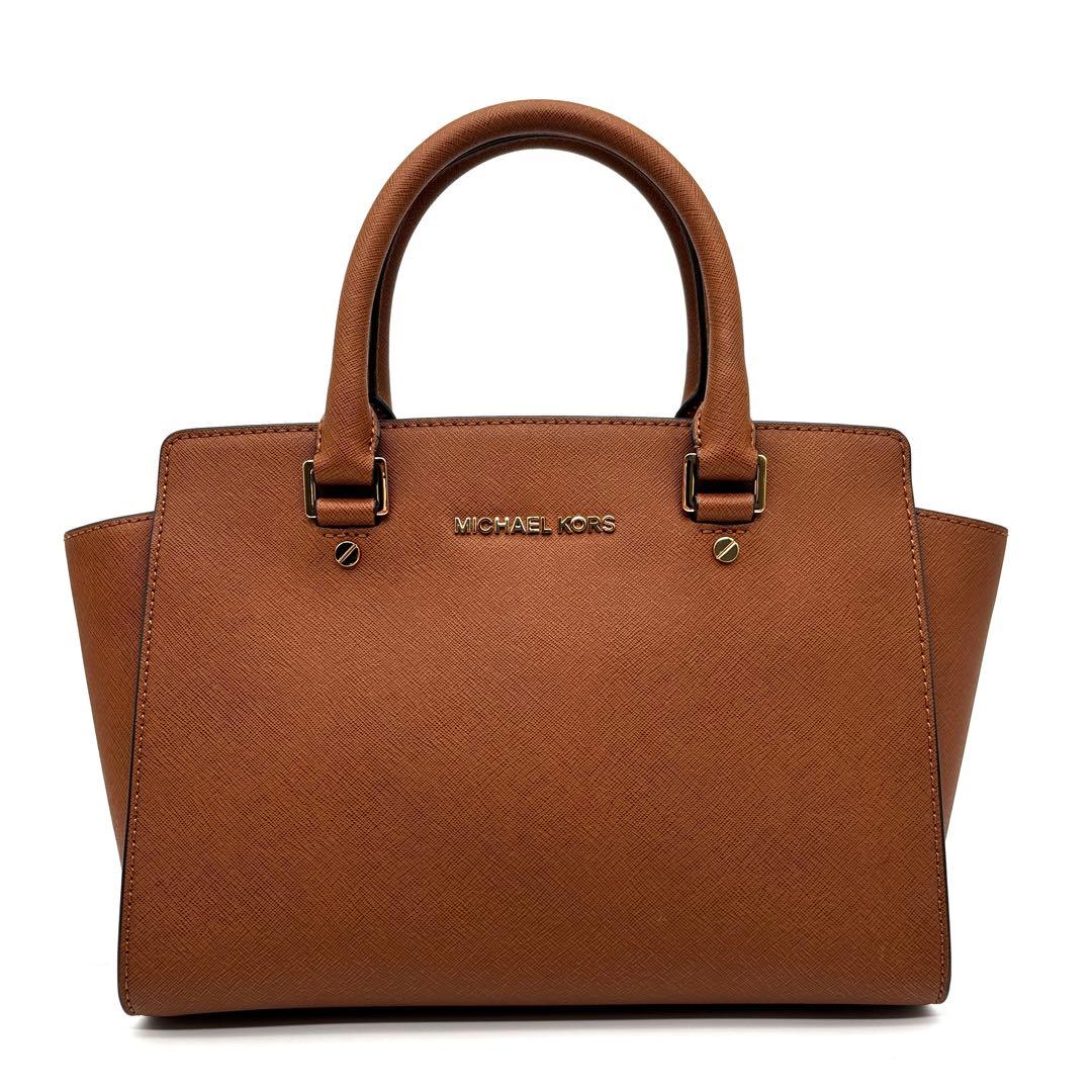 未使用に近い マイケルコース 2way ショルダーバッグ レザー ロゴ ブラウン