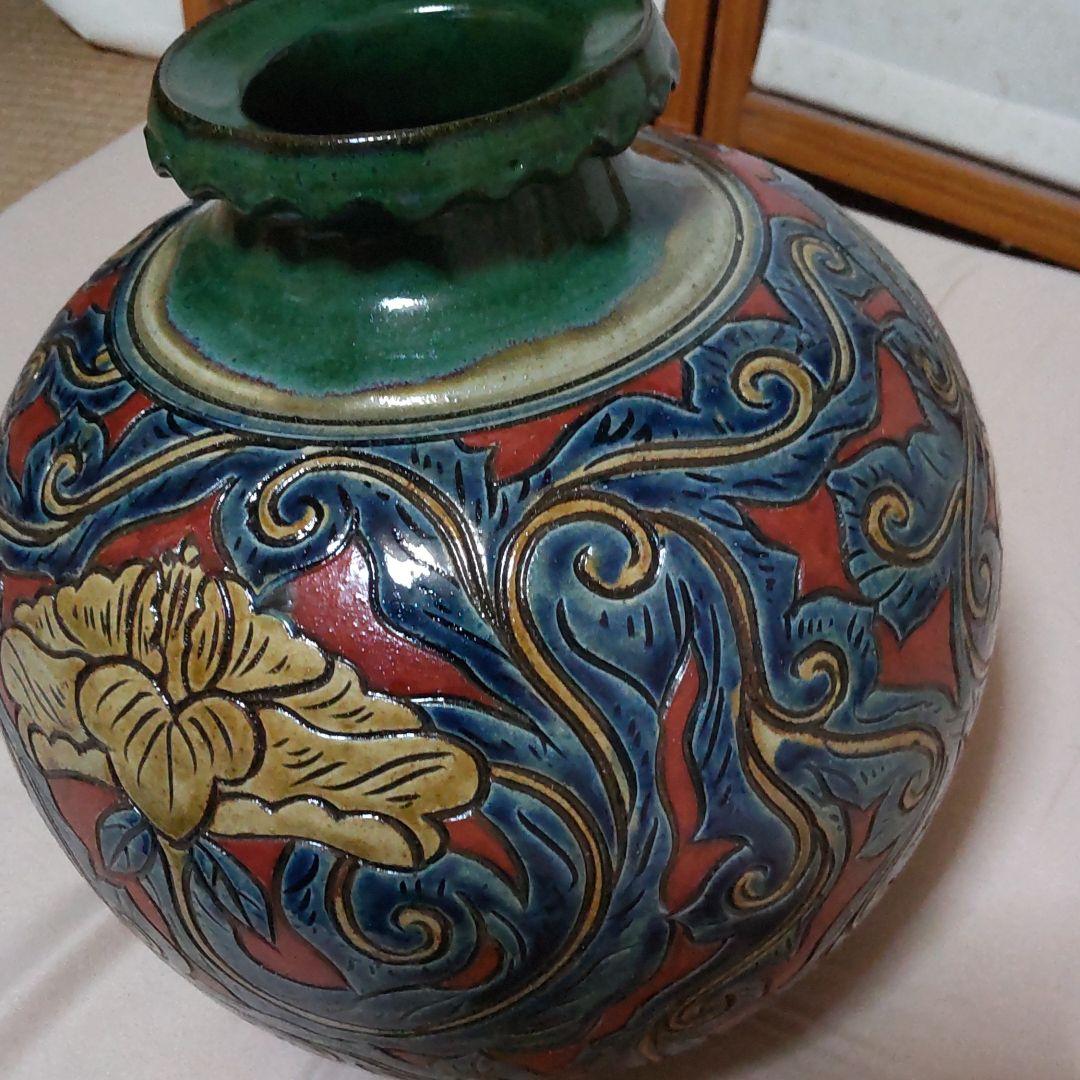 メルカリ、希少！小橋川清次さんやちむん壺・迫力あり