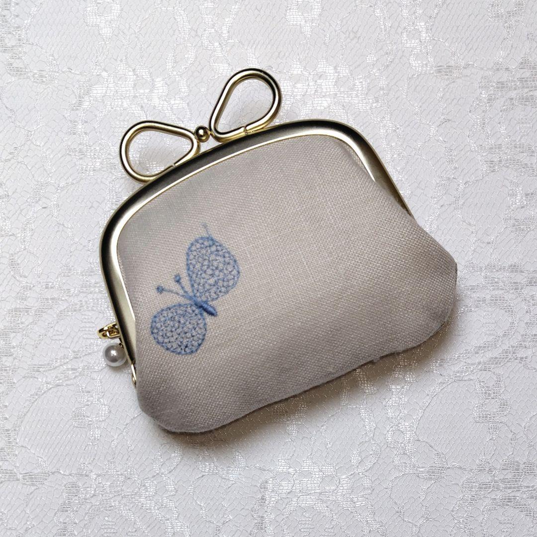 【専用】ミナペルホネン　ハンドメイド　がま口マルチケース　light blue