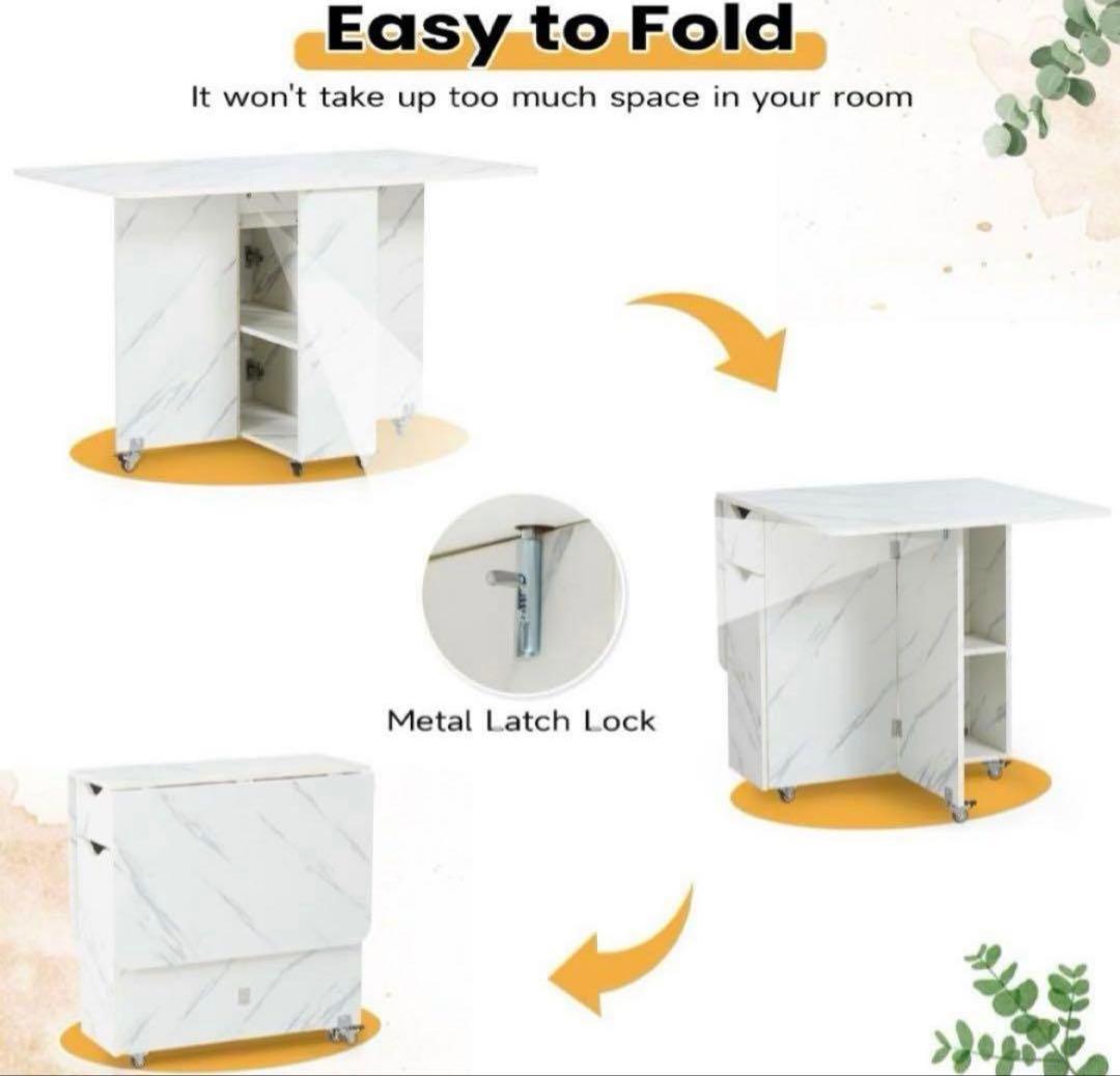 折りたたみダイニングテーブル 万能ドロップリーフダイニングテーブル ロック可能