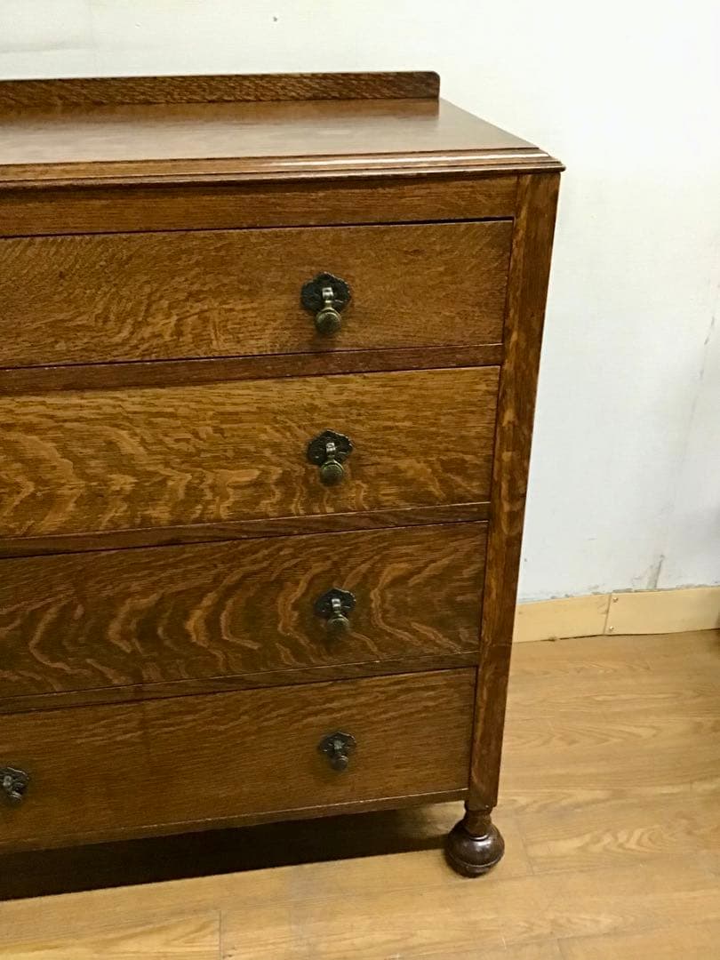 Misako☆管165☆イギリス製☆アンティーク☆オーク材☆4段チェスト