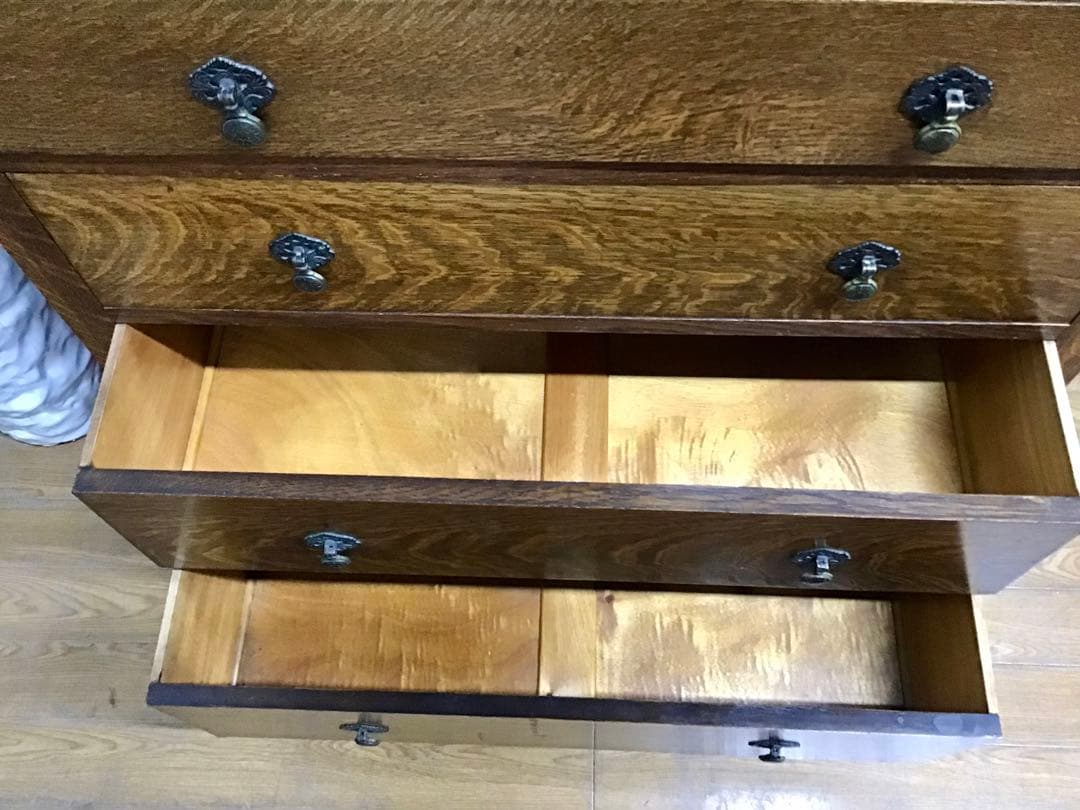 Misako☆管165☆イギリス製☆アンティーク☆オーク材☆4段チェスト