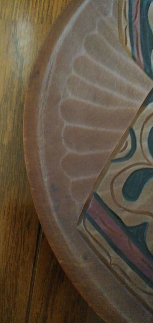 アイヌ アイヌ文様 イタ 着物柄 丸盆 木彫り 民芸