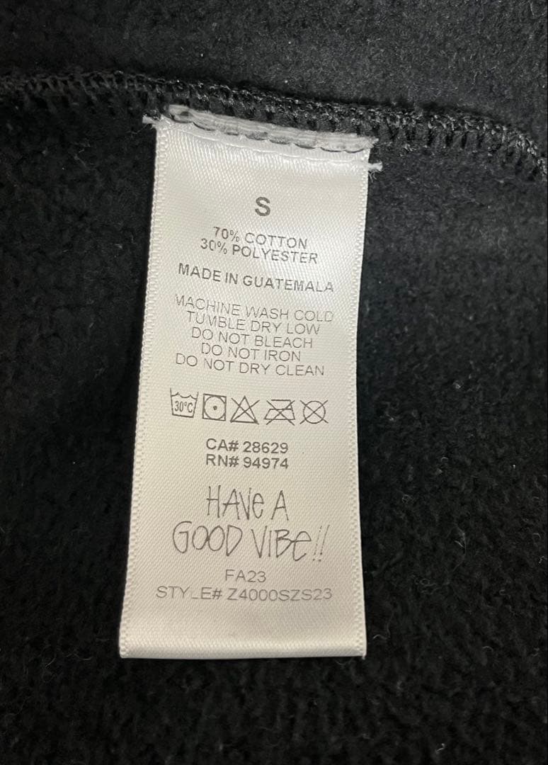 BASIC STÜSSY ZIP HOODIE - BLACK / S