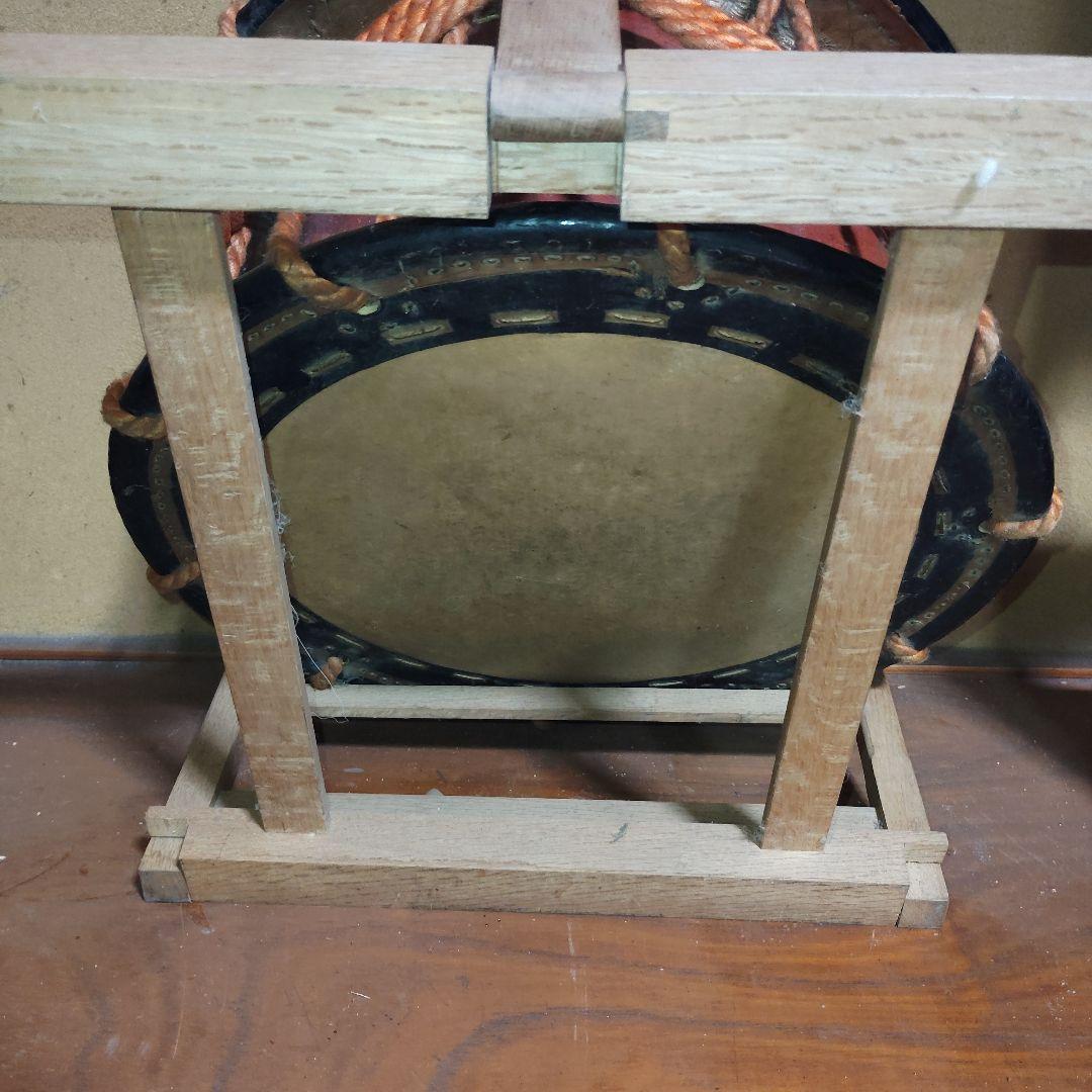 中型 和太鼓 黒と赤 スタンド付き