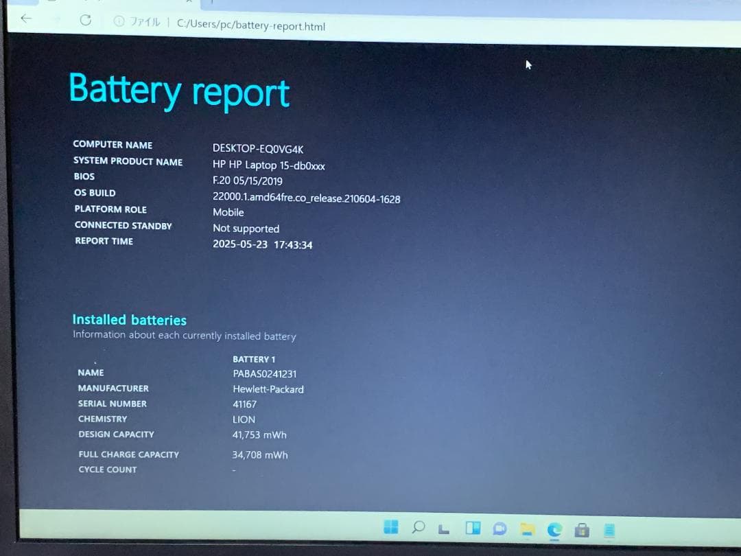 Windowsノート本体 M6746 HP LAPTOP 15-DB0XXX AMD RYZEN 5
