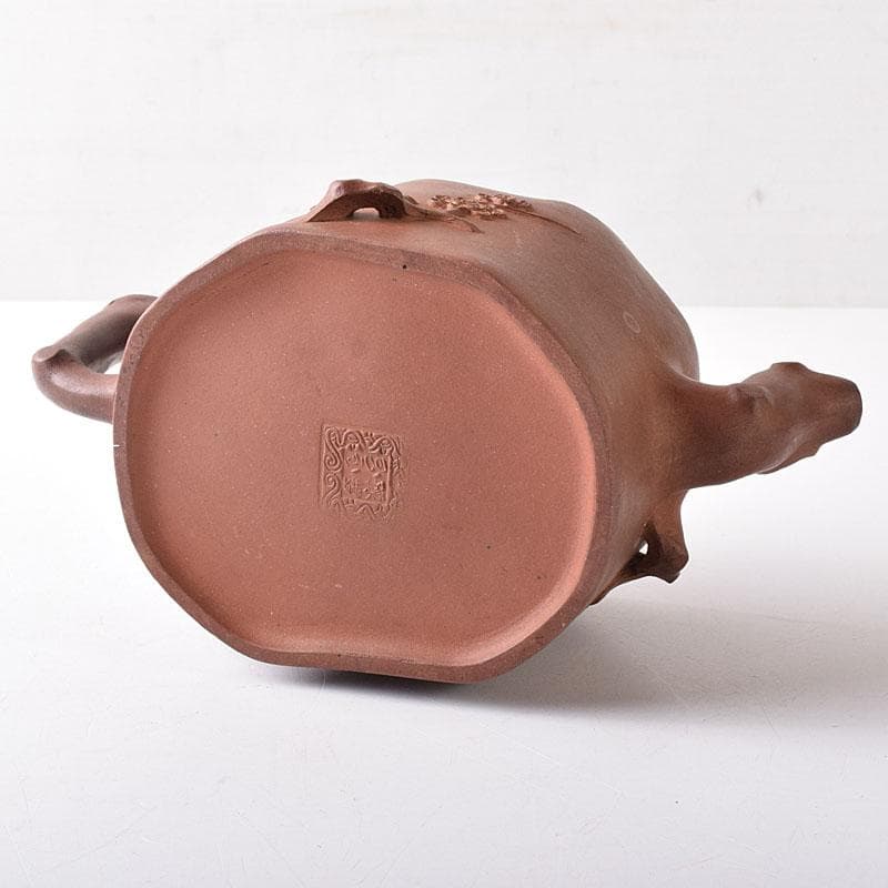 中国　紫砂　朱泥　梅文　急須　茶壷　在銘　M　R8774