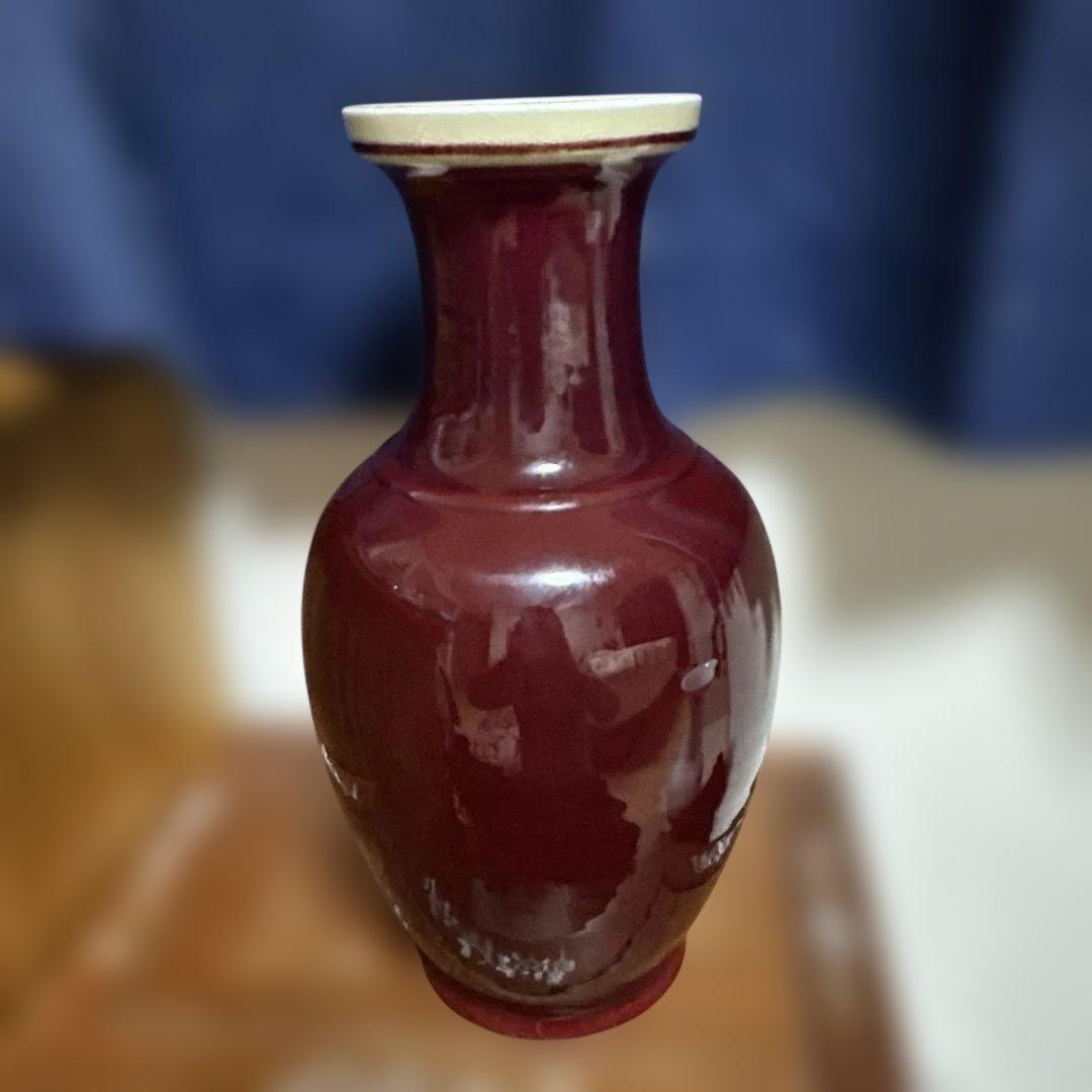 花瓶　中国花瓶　辰砂　中国美術　骨董品　景徳鎮　清時代