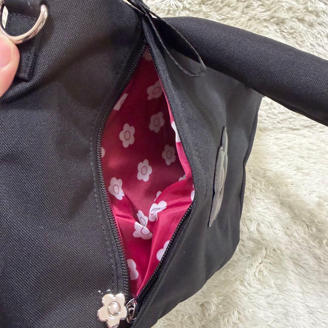 極美品✨マリークワント　デイジーパッチライト2WAYトート　CORDURA 黒