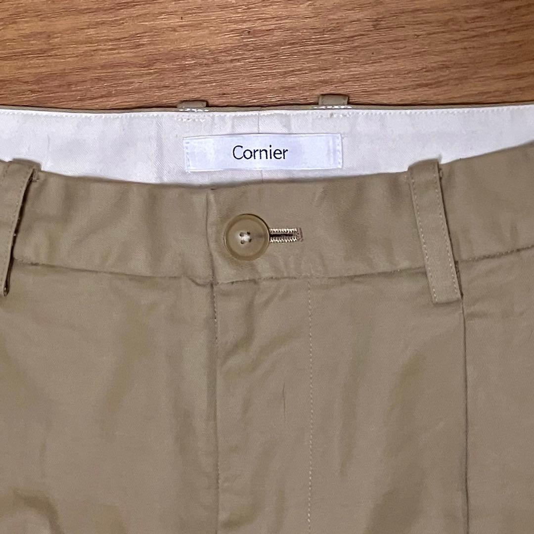 Cornier コルニエ　ベージュ 2タック　チノパン サイズS
