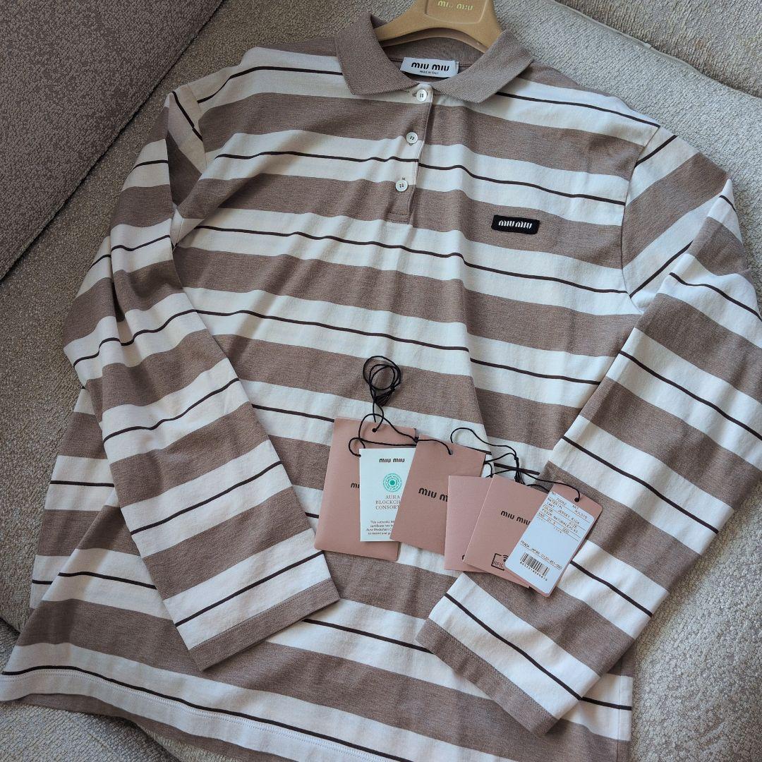 Twice モモ着用　ミュウミュウ　超美品正規品　コットンジャージー ポロシャツ