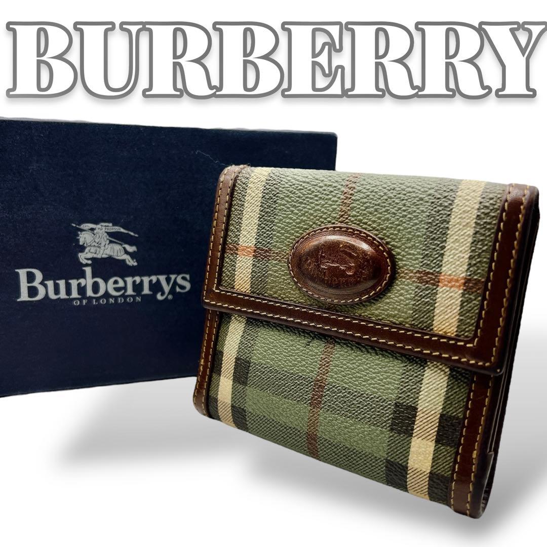 BURBERRY ノバチェック グリーン 折り財布 7713