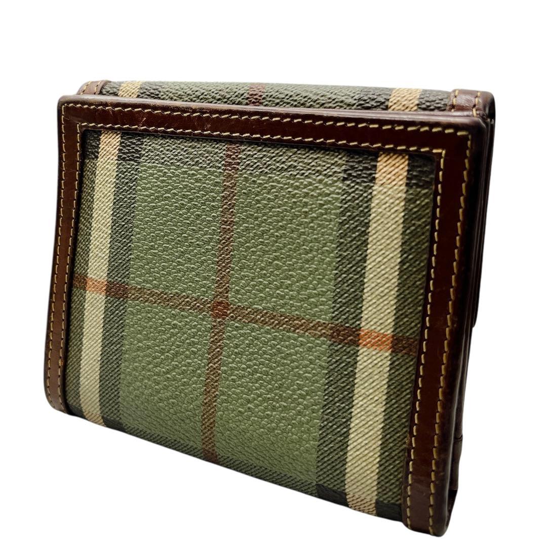 BURBERRY ノバチェック グリーン 折り財布 7713