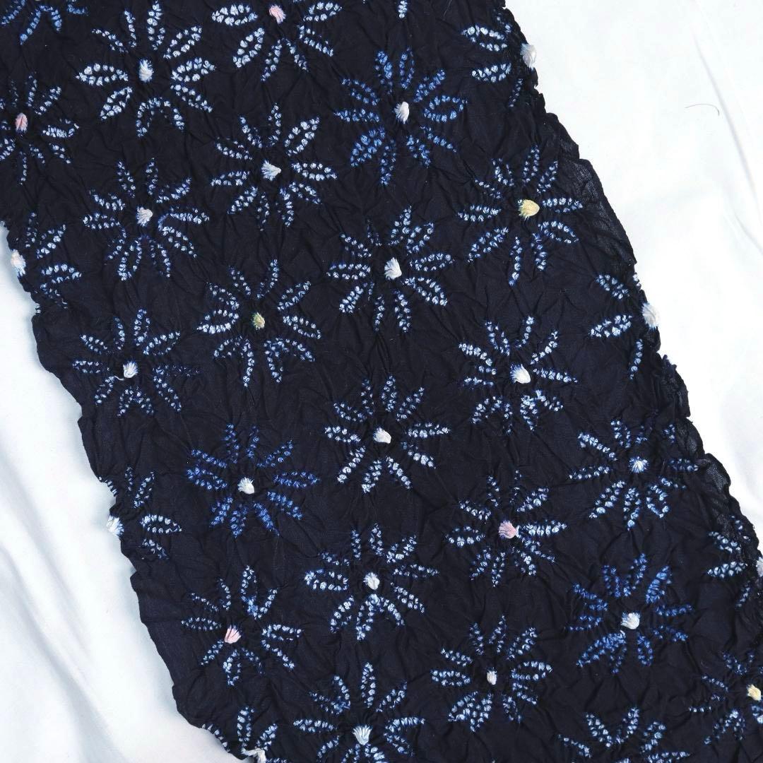 2898★かわいい花柄　絞り　浴衣反物★有松　鳴海★