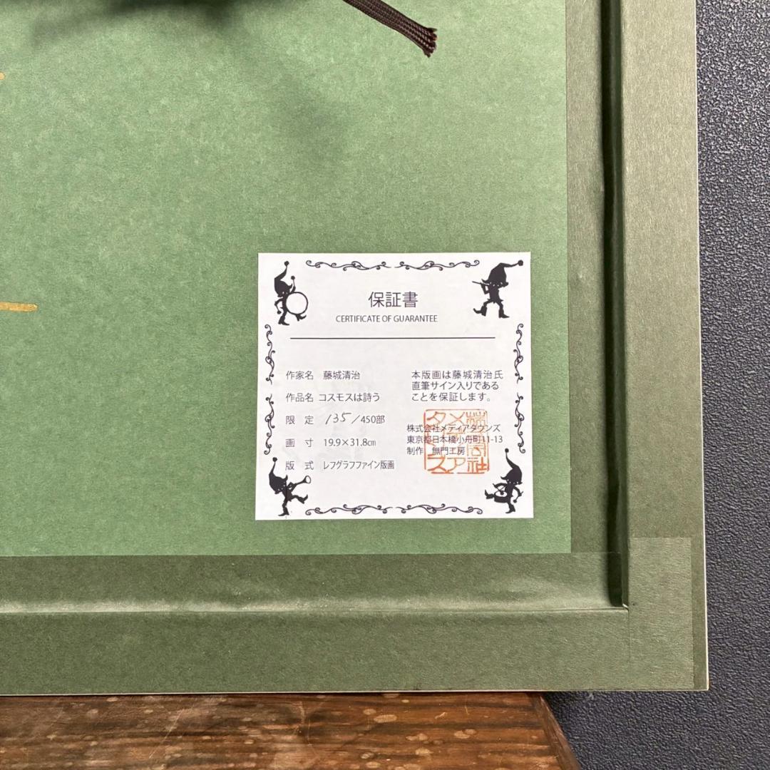 美品 藤城清治「コスモスは詩う」レフグラフ 直筆サイン入り 作品保証書有