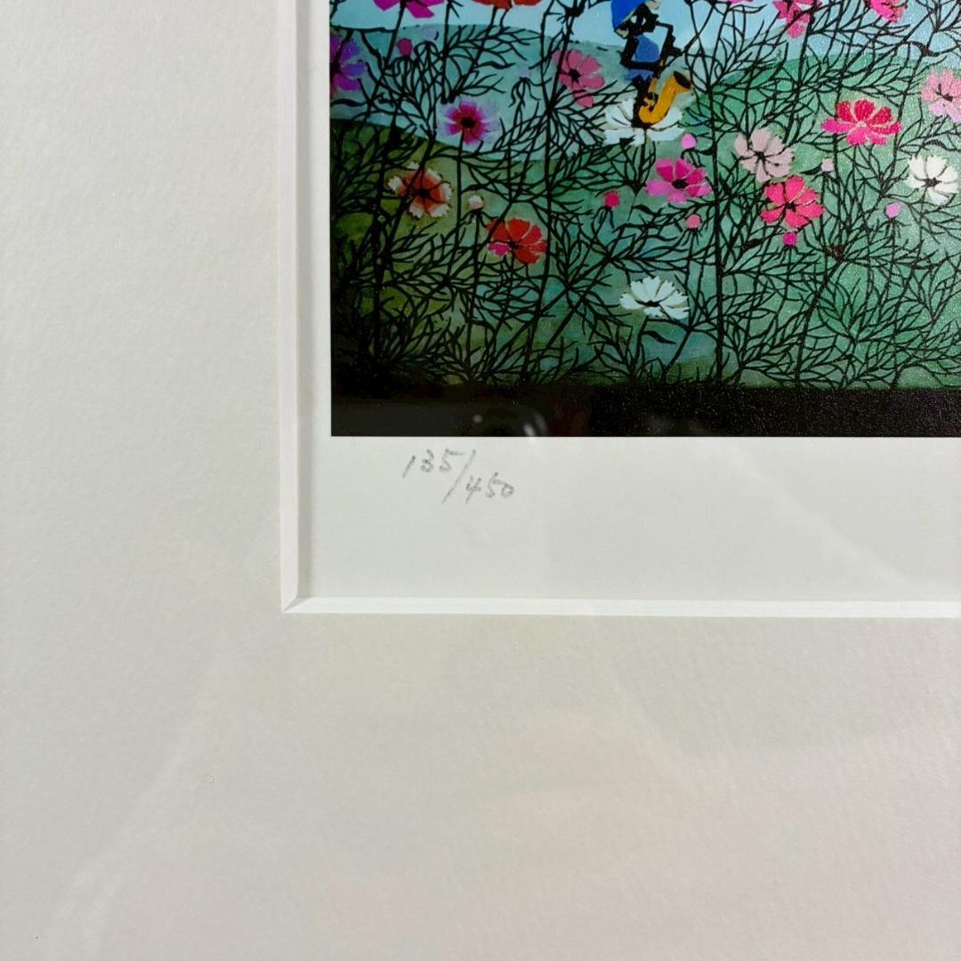 美品 藤城清治「コスモスは詩う」レフグラフ 直筆サイン入り 作品保証書有