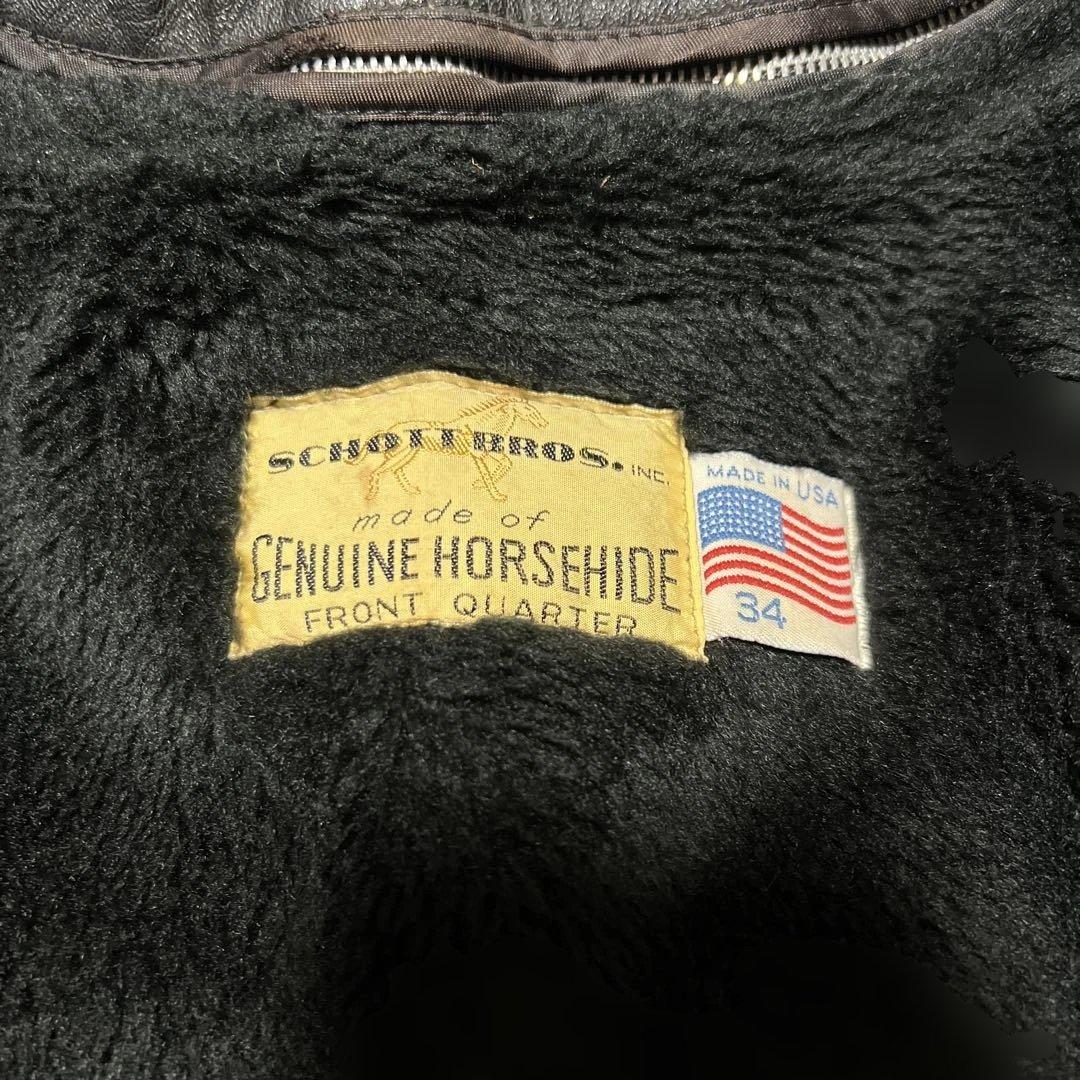 SCHOTT 馬革ライダース　黒　642H