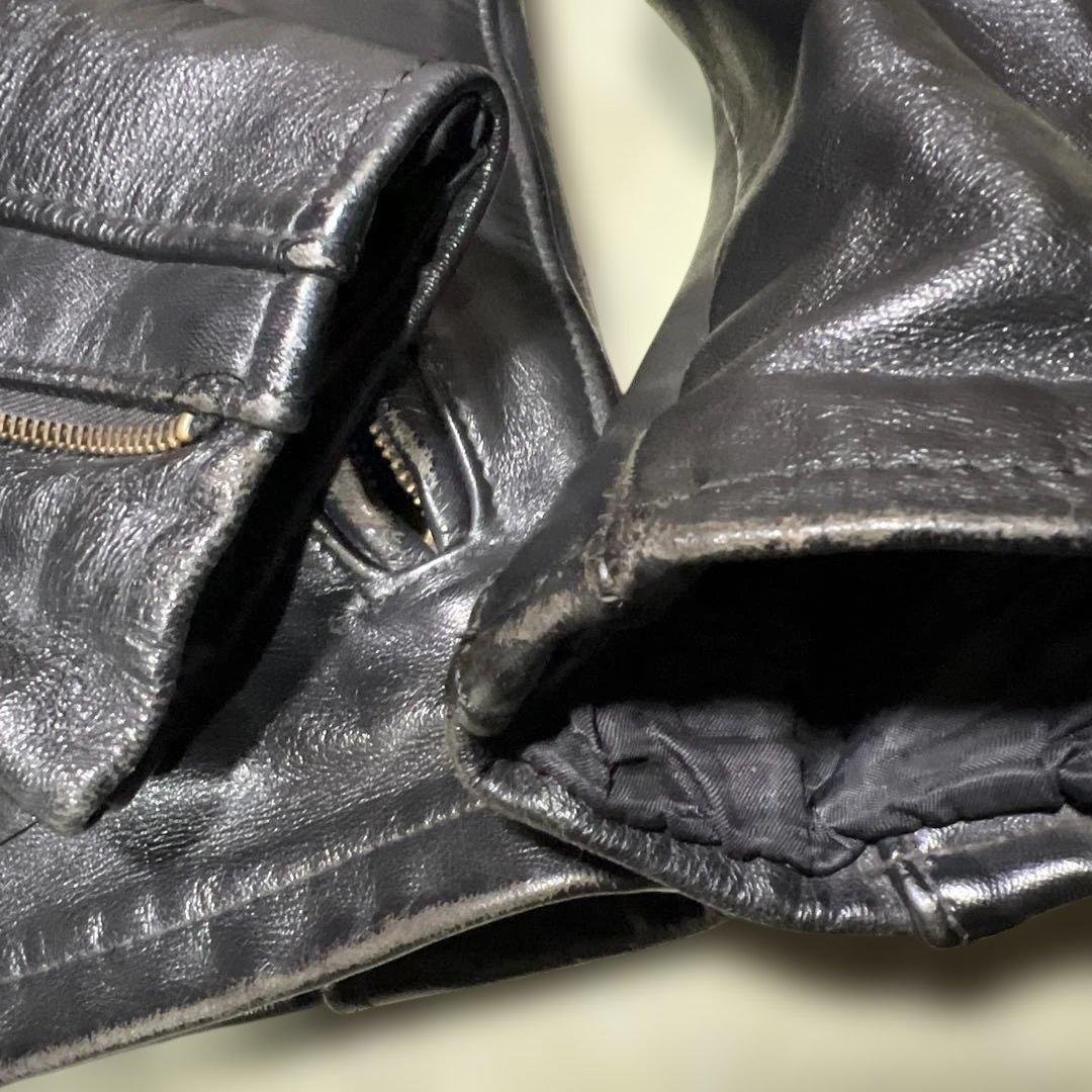 SCHOTT 馬革ライダース　黒　642H